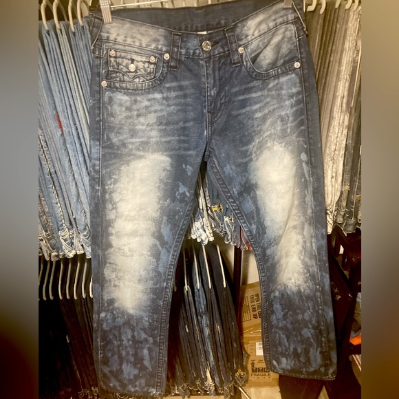 Vintage 2014 True Religion Straight w/flaps in Rare “INDIGO CAMO” wash 32”x33.5” - Picture 11 of 13